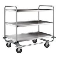 Carrello con ripiani in alluminio e in inox